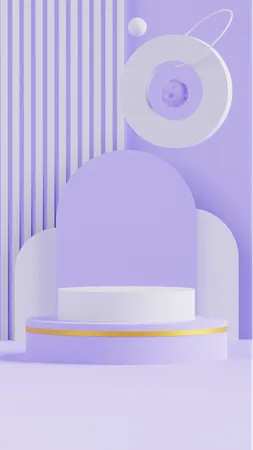 Pódio com fundo roxo  3D Icon