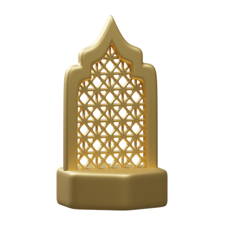 Pódio com ornamento islâmico  3D Icon