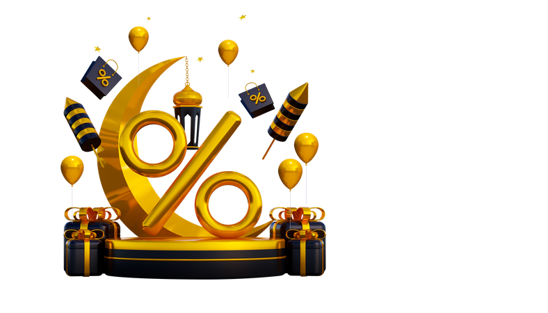 Podio de descuento de Ramadán  3D Icon