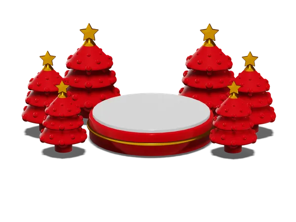 Pódio de natal  3D Illustration