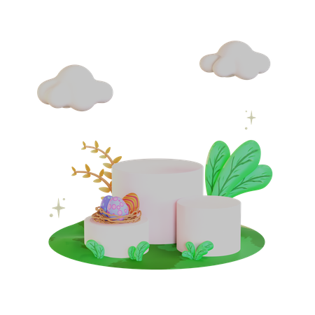 Podio de pascua  3D Illustration