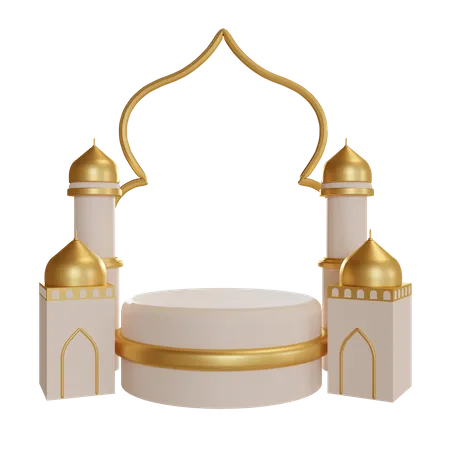 Podio de ramadán  3D Illustration