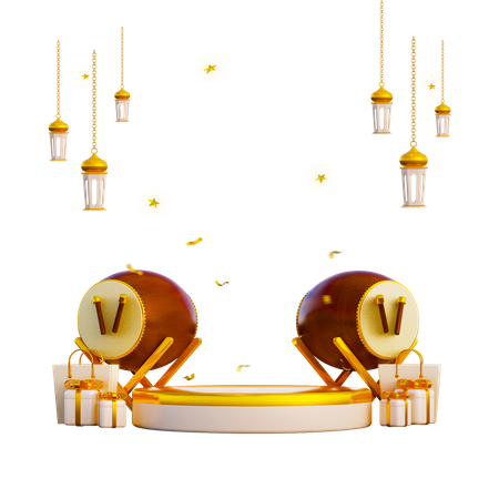 Podio De Ramadán Con Beduk  3D Icon