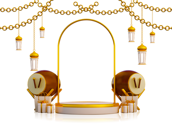 Podio De Ramadán Con Beduk  3D Icon