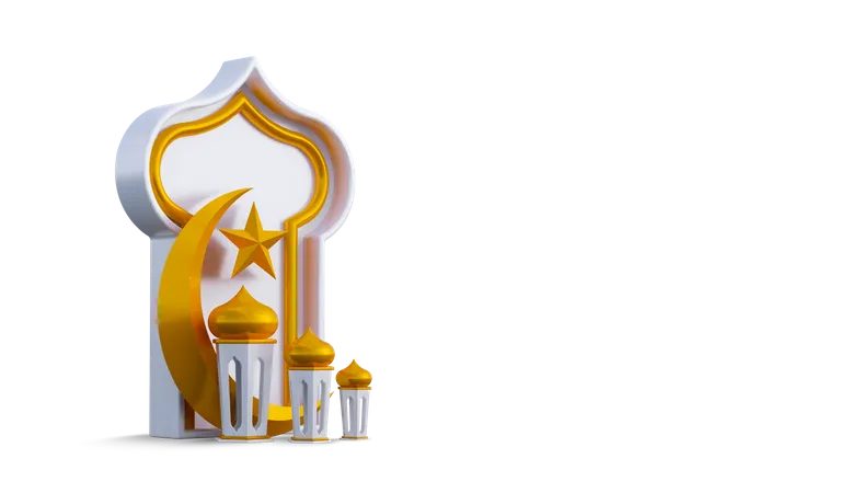 Podio del Ramadán  3D Illustration