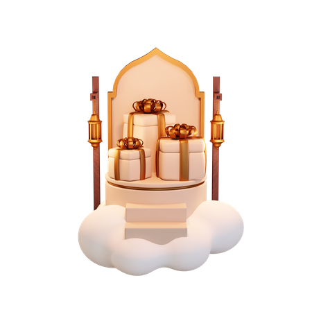 Podio de regalo de ramadán  3D Icon