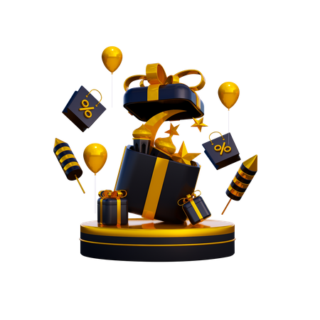 Podio de regalo de ramadán  3D Icon