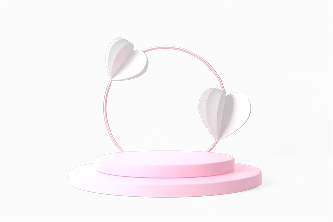 Podio de San Valentín  3D Illustration