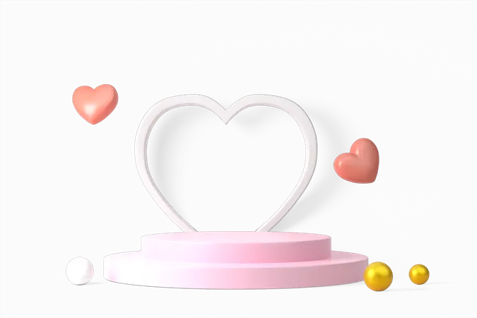 Podio de San Valentín  3D Illustration