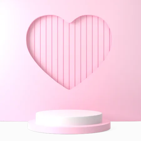 Podio de San Valentín  3D Illustration