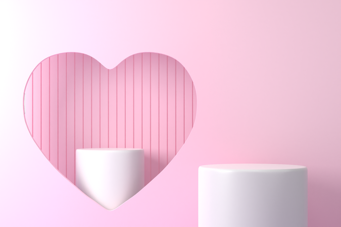 Podio de San Valentín  3D Illustration