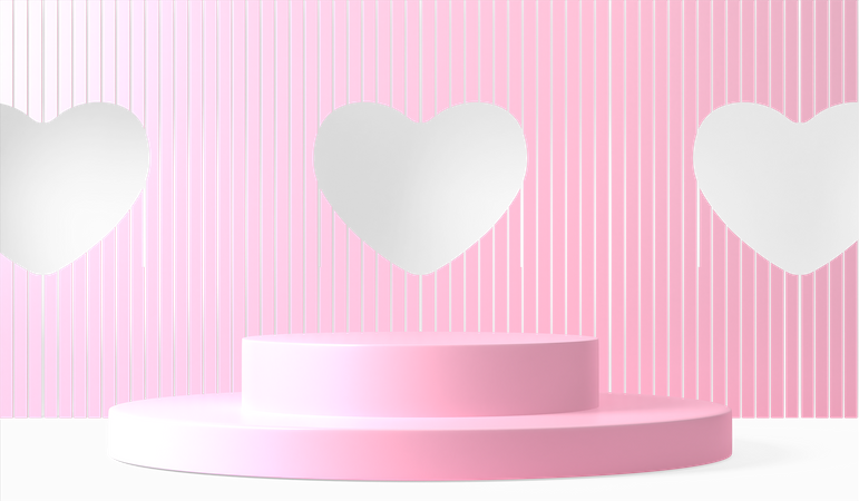 Podio de San Valentín  3D Illustration