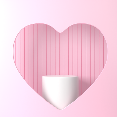 Podio de San Valentín  3D Illustration