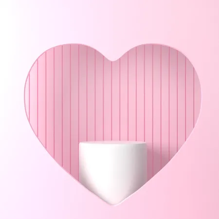 Podio de San Valentín  3D Illustration