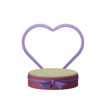 Podio de San Valentín con corazón.  3D Illustration