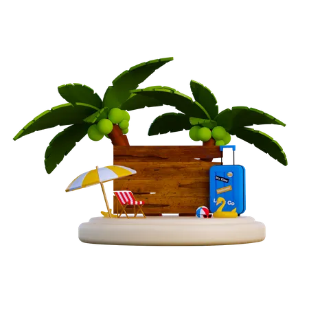 Podio de verano  3D Illustration