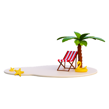 Podio de verano  3D Illustration