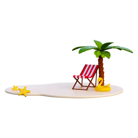 Podio de verano  3D Illustration