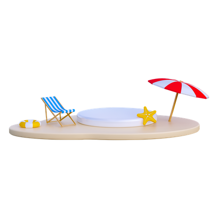 Podio de verano  3D Illustration