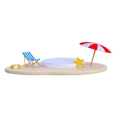 Podio de verano  3D Illustration