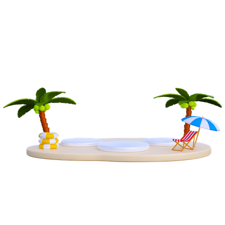 Podio de verano  3D Illustration