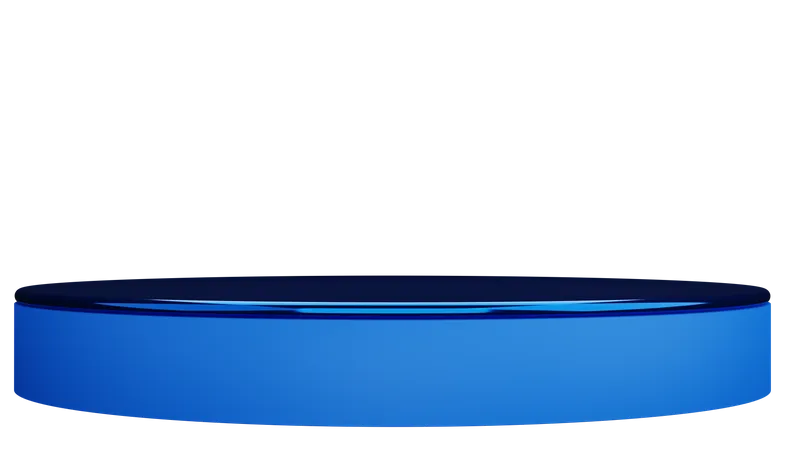 Pódio de vidro azul  3D Illustration