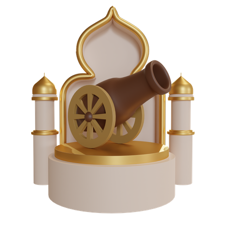 Podio del cañón de ramadán  3D Icon