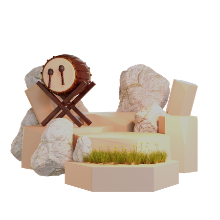 Podio del cañón de ramadán  3D Icon