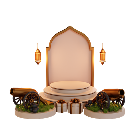 Podio del cañón de ramadán  3D Icon