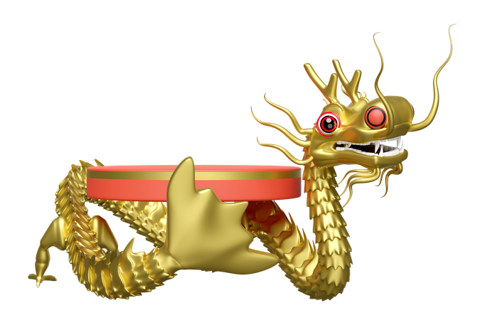 Podio del dragón chino  3D Icon