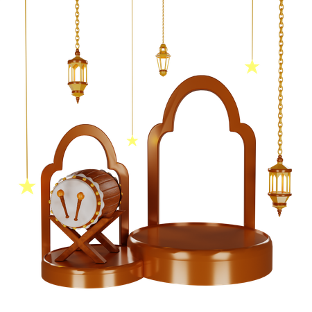 Podio del tambor de ramadán  3D Icon