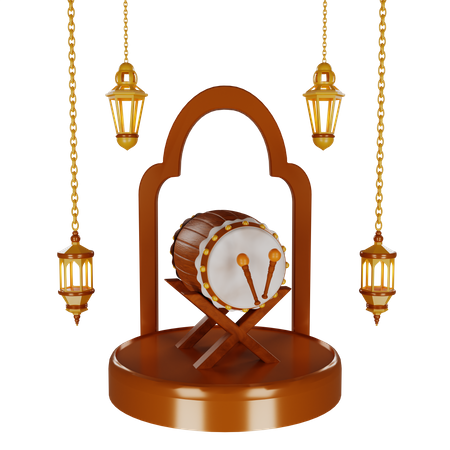 Podio del tambor de ramadán  3D Icon