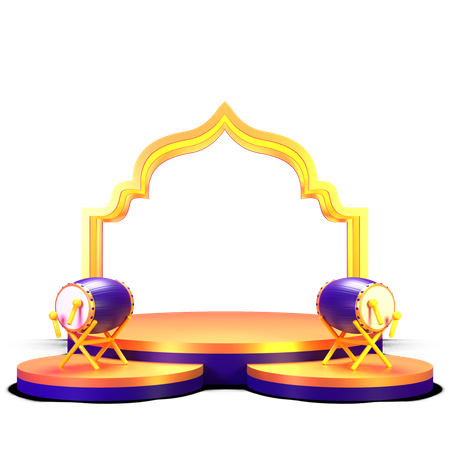 Podio del tambor de ramadán  3D Icon