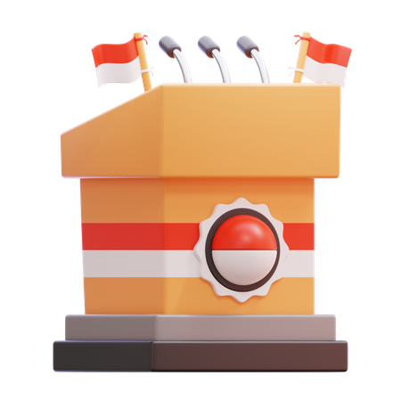 Podio Día de la Independencia de Indonesia  3D Icon