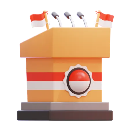 Podio Día de la Independencia de Indonesia  3D Icon