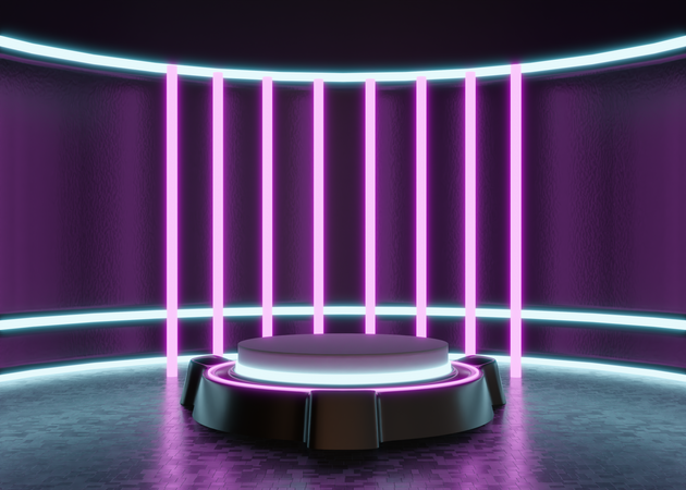 Pódio Futurista da Nave Alienígena  3D Icon