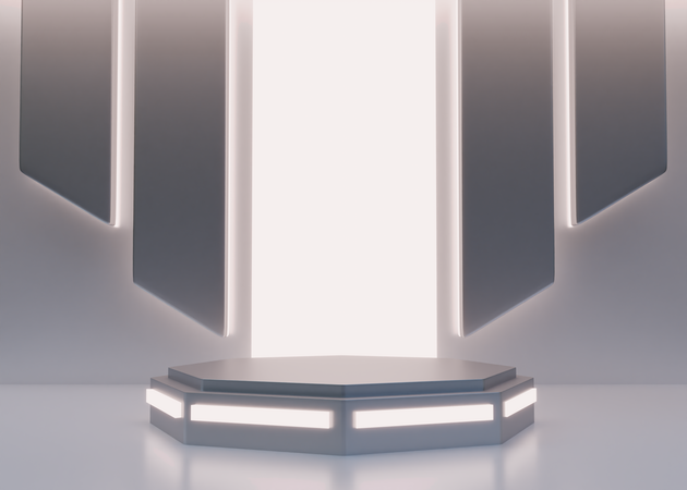 Pódio Futurista da Nave Alienígena  3D Icon