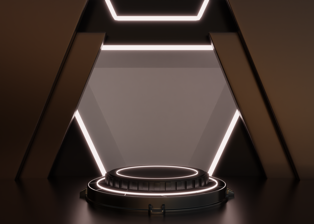 Pódio Futurista da Nave Alienígena  3D Icon