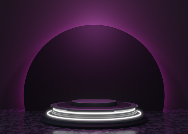 Pódio Futurista da Nave Alienígena  3D Icon