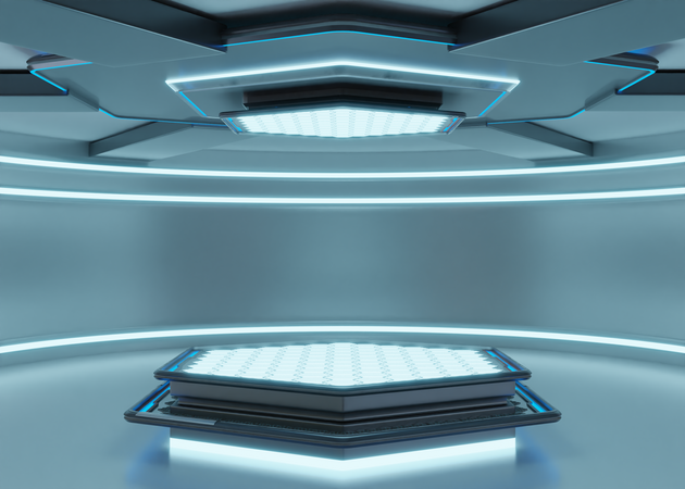 Pódio Futurista da Nave Alienígena  3D Icon