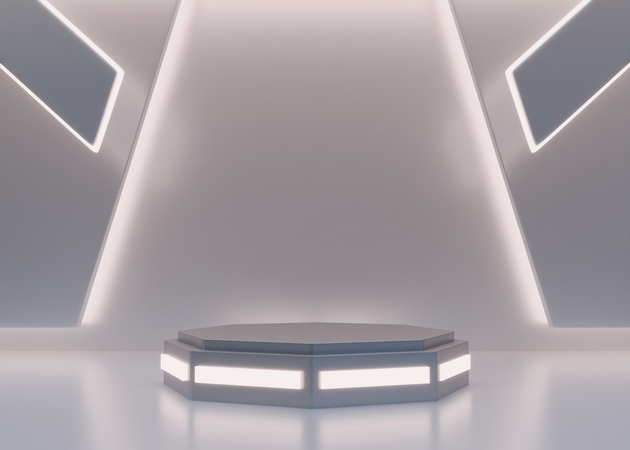 Pódio Futurista da Nave Alienígena  3D Icon