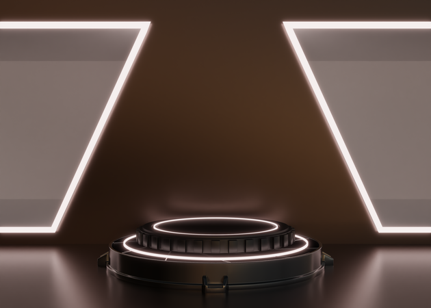 Pódio Futurista da Nave Alienígena  3D Icon
