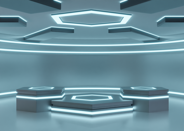 Pódio Futurista da Nave Alienígena  3D Icon