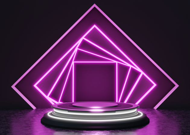Pódio Futurista da Nave Alienígena  3D Icon