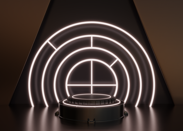Pódio Futurista da Nave Alienígena  3D Icon