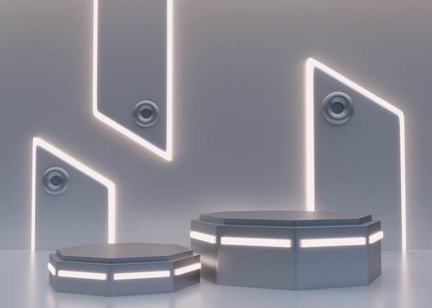 Pódio Futurista da Nave Alienígena  3D Icon