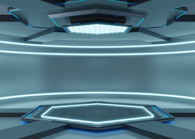 Pódio Futurista da Nave Alienígena  3D Icon