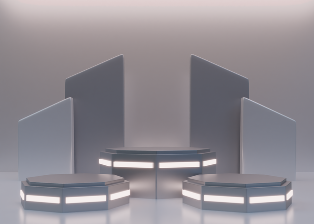 Pódio Futurista da Nave Alienígena  3D Icon