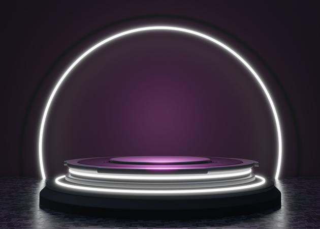 Pódio Futurista da Nave Alienígena  3D Icon