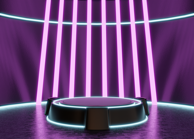 Pódio Futurista da Nave Alienígena  3D Icon
